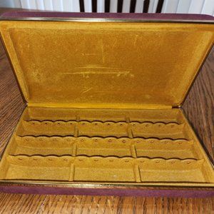 Vintage Purple Velvet travel jewelry Box